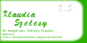 klaudia szelesy business card